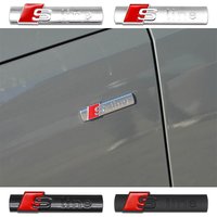 3D ABS Side Wing Blade Decklid Insignia For Audi Q7 Q5 Q3 TT A7 A6 C7 A5 A4 B9 B8 A3 8V Black Silver Motorsport Tuning Accessory