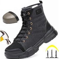 Men Boots Safety Shoes Military Boots Outdoor Work Boots Steel Toe Shoes Winter Boots Puncture-Proof Work Boots For Men