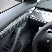 For Tesla Model 3 Y Interior door trim Console Panel Sticker Cover Carbon Fiber ABS Decoration Car Accessories 2021-2023
