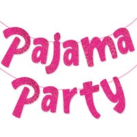 Pajama Party pink Glitter Banner Slumber Party Pajama Party Girls Night In Decorations, Supplies, Favors and