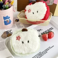 1/2PC Mini Cartoon Apple Plush Zero Wallet Girl Kawaii Cute Plush Coin Wallet Key Storage Bag Holiday Party Gifts