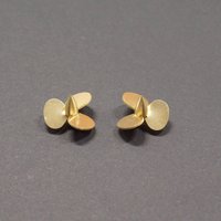 1Pair 3-Blade Brass Propeller Dia 11/12/12.5/13.5mm Shaft Hole 1.5mm Copper Paddle for 1/350 Scale Battlecruiser Model RC Boat