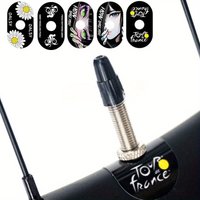 AliExpress NONE 2Pcs PET bicycle wheel mouth decorative sticker, waterproof air valve sticker, suitable for mountain and highway bicycles