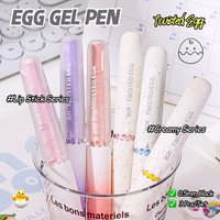 3 Pcs/Set Mini Portable Egg-shaped Gel Pens Stylish Rotating Refill 0.5mm Pocket Pens Quick-Dry Smooth Writing Black Ink Pens