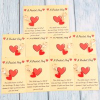 1/10Set “A pocket hug”Pocket Hug Greeting Card With a fun heart-shaped keychain Pendant Set Suitable for decorating bags and acc