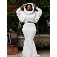 Long Sleeve Hoodie and Skirt Set for Women, Sexy Outfits, Chic Suit, Elegant Dress, Free Shipping, Bulk Wholesale, Wholesale