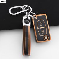2 Button Car Key Case Cover TPU Shell For Peugeot 107 207 307 308 407 607 3008 5008 for Citroen Xsara Picasso C5 C6 C8 Keychain