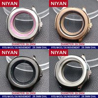 39,5mm Herrenuhr mit Stahlgehäuse und Innenring Passend für NH35 NH36 Uhrwerk Ersatzteile für Saphirglas Armbanduhren Uhrenbox