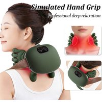 Wireless Bionic Finger Neck Shoulder Massager Kneading Shawl Brushless Motor Rechargeable Deep Massage For Home Office Travel Us