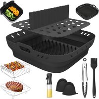 Air Fryer Accessories Set of 22CM Square Silicone Air Fryer Molds for Phi XL 6.2L, COSORI 5.5L, 4.7L, Cecotec 5.5L, 6L air frye