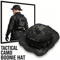 Tactical Camo Boonie Hat Lightweight Foldable Sun Cap Wear-Resistant Outdoor Bucket Hat for Hunting Fishing Hiking Camping