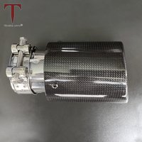 Universal Exhaust Tip Modification Tail Throat with Black Carbon Fiber for Car Exhaust