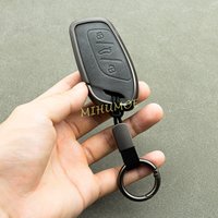 Metal Leather Car Key Fob Case Cover Keychain Ring Accessories For MG HS ZS ZST MGS5 MG4 MG5 EV MG GT MG3 MG6