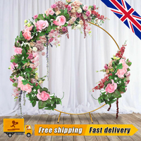 2M Round Hoop Balloon Arch Backdrop Flower Gold Display Stand Frame Wedding UK