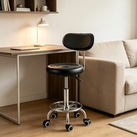 Obracany o 360 stopni stołek na kółkach, wielofunkcyjny stołek z kółkami, który pracują cicho, mobilne, obrotowe siedzisko do sprzątania w domu, do ma