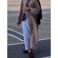 Ramadan Eid Muslim Women Modest Arab Open Abaya Long Dress Jalabiya Lace Up Cardigan Robe Morocco Dubai Abayas Kaftan Vestidos