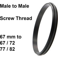 Male Thread to Male Thread Screw Adapter Ring 67mm - 67 72 77 82 mm thread pitch 0.75mm for Macro Photography Mount Adapter Ring