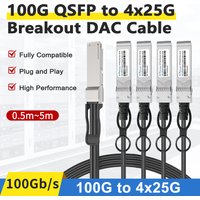 100G DAC Cable QSFP28 to 4*25G SFP28 0.5m,1m~5m, Direct Attach Passive Copper Stacking Cable For Mikrotik,Mellanox,Intel Switch