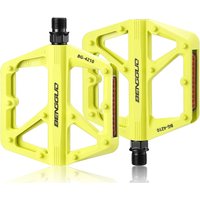 AliExpress NONE 1/2Pairs Bike Pedals with Reflector Double DU Bearing Ultralight Mountain Road Bike Flat Pedals Nylon Bicycle Pedals