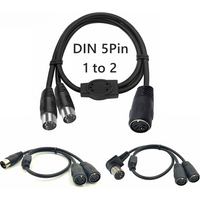 MIDI DIN 5Pin Splitter Y Adapter MIDI 5 Pin Male to Dual 2 X DIN-5 Female Extension Audio MIDI Keyboard Synthesizer Electric