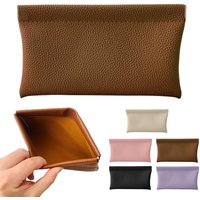 Long coin purse Self-closing Glasses Storage Bag PU Coin Data Cable Key Card Storage Packet Driver's License Document Holder