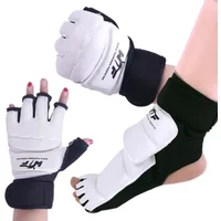 Half finger boxing gloves Taekwondo protective foot cover Martial arts combat protective training hand and foot protection set