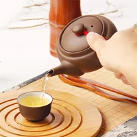 Handmade Japanese Style Purple Clay Tea Pot with Ceramic Side Handle Filter Creative Chinese Kung Fu Tea Set for Office