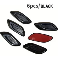 2/6pcs Universal Car Fender Trim Decorative Intake Auto Air Flow Bumper Side Vent Decal Automobiles Exterior Accessory Parts