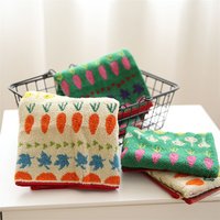 Japanese Style Pure Cotton Towels for Kids and Adults, Super Absorbent, Thick, Soft Face, Skin-Friendly Bath Towel Cute Vegetabl