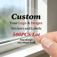 500Pcs Transparent Sticker Custom Stickers Personalized Label For Wedding Birthday Company Logo Bottle Customized Waterproof DIY