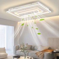 Minimalist Bladeless Ceiling Fan Light for Living Room Bedroom,Integrated LED Electric Fan Lamp, Flush Mount Ventilation Fixture