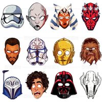 12/24Pcs/Set Anime Star Wars Mask Bingo Birthday Party Paper Glasses Mask Photo Props Party Cool Decorations Supplies