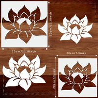 Lotus Flower Stencil Set - 2 Sizes Reusable DIY Painting Template Wall Decor
