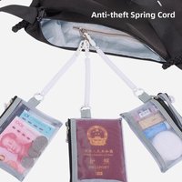Travel Anti-Theft Spring Rope Phone Passport Storage Bag Hanging Chain Mobile Phone Anti-Loss Tool for International Travel