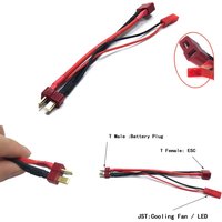 RC Car Parts Battery Cooling Fan LED Power Cable for Wltoys 144001 124018 Traxxas TRX-4 D90 D110 Axial 1/8 1/10 1/12 RC Car