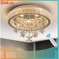 Modern Crystal Ceiling Lamp Luxury Led Pendant Lighting Living Dining Room Silver Fixtures Home Decor Hanging Chandelier Bedroom