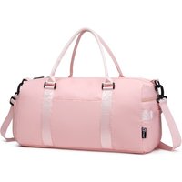 Kono Sports Duffel Bag - Gym & Travel Carry-On with Wet Pocket & Shoe Compartment, Overnight Weekend Bag (Pink)