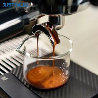 JUSTINLAU Transparent Espresso Glasses with Scale Measuring Cup Coffee Extraction Cup Glass Milk Cups Professional Barista Tools