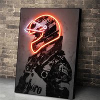 Cool Motorcycle Boy Room Wall Art Decoration Painting Neon Design F1 Racing Driver Abstract Art Canvas Posters Prints Home De