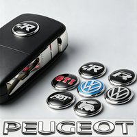 5/10Pcs 14mm Car Remote Key Aluminum Logo Sticker For VW Scirocco Polo T5 Passat b6 Golf mk5 Tiguan Jetta CC Beetle GTI Touareg
