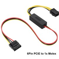 Angitu Adapter 6Pin GPU to Sata/Molex Hard Drive Cable 12V to 5V PCIE to 1x2x3x4xSATA Hard Drive Cable Molex 4PIN