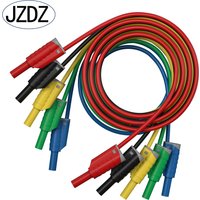 JZDZ 5pcs 4MM Safety Stackable Multi-meter Test Leads Security 4mm Fully Insulation 100cm Measuring Cable Wire Line J.70088B