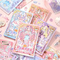 1 Book of Beautiful Girl Dress-Up Stickers, 4 Styles to Choose From, Twelve Zodiac Princess Makeup Stickers, Children's Game Stickers for Little Girls, Gifts and Rewards for Girls
