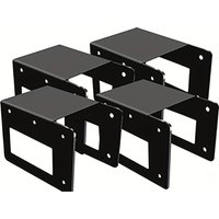 4Pcs Outdoor Metal Firewood Rack Brackets, Heavy Duty Wall Mount Log Storage Holder