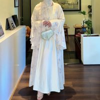 3 Piece Set Party Dresses for Women Muslim Abaya with Scarf Long Cardigan Robe Vestidos Sashes Dubai Abayas Eid Ramadan Jalabiya