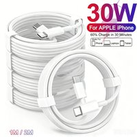 1m 2m 30W Type-C to Type C Cable Fast Charging For Apple iPhone 17 16 15 Pro Max iPad Samsung HUAWEI USB C Phone Charger Cables