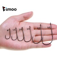 Bimoo 20pcs #1~5/0 Barbless Long Shank Big Streamer Fly Tying Hook For Pike Saltwater Fishing Lures Big Game Baitfish Streamer