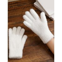 AliExpress New Mink Fleece Full Finger Gloves for Women Gilrs Soft Winter Warm Solid Color Plush Knitted Gloves Outdoors Cycling Mittens