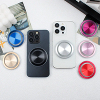 CD Pattern Magnetic Phone Airbag Bracket Electroplated Foldable Phone Holder For iphone Samsung Xiaomi Strong Magnet Grip Holder