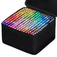 Dual Tip Artist Alcohol Markers Set with Carrying Case - Perfect for Coloring, Drawing, Sketching, Card Making and Illustration